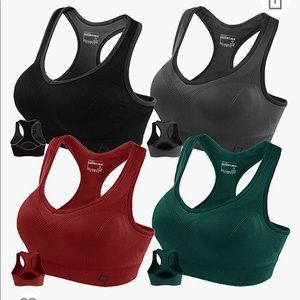 FITTING Women's Racerback Sports Bra Padded Seamless High Impact Support XXL